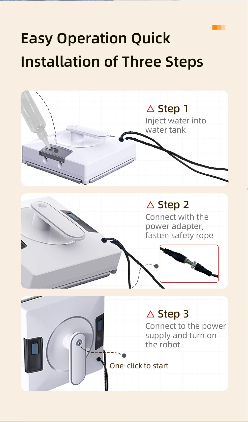 Ecoshyne Window Cleaning Robot — Laser Navigation, 4-Way Spray
