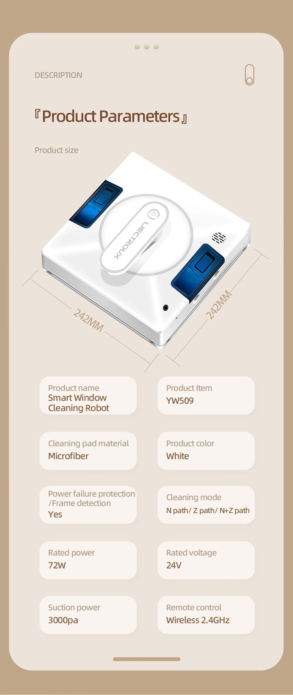 Ecoshyne Window Cleaning Robot — Laser Navigation, 4-Way Spray