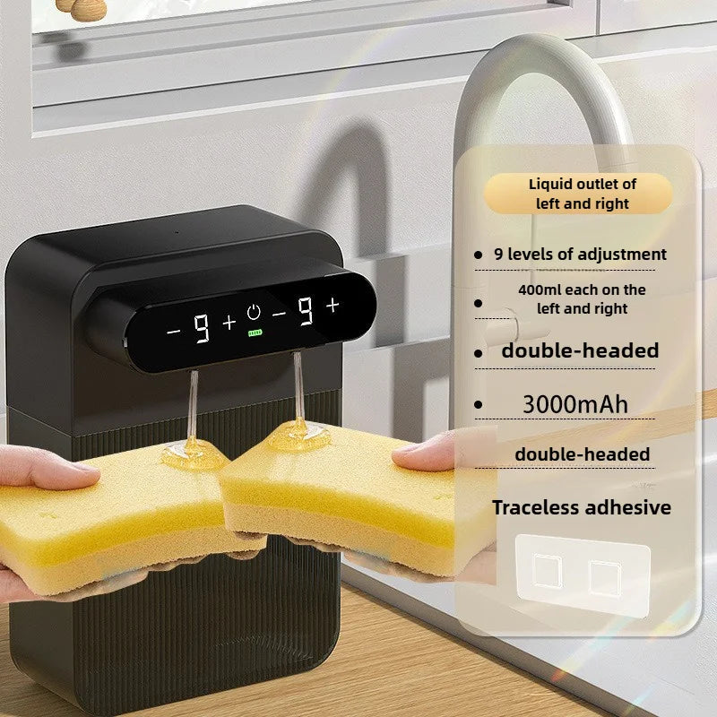 Ecoshyne Dual-Head Touchless Soap Dispenser — Foam & Liquid, Wall-Mountable
