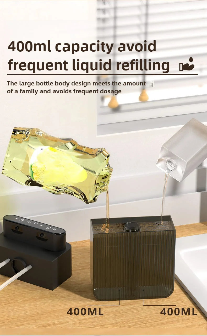Ecoshyne Dual-Head Touchless Soap Dispenser — Foam & Liquid, Wall-Mountable