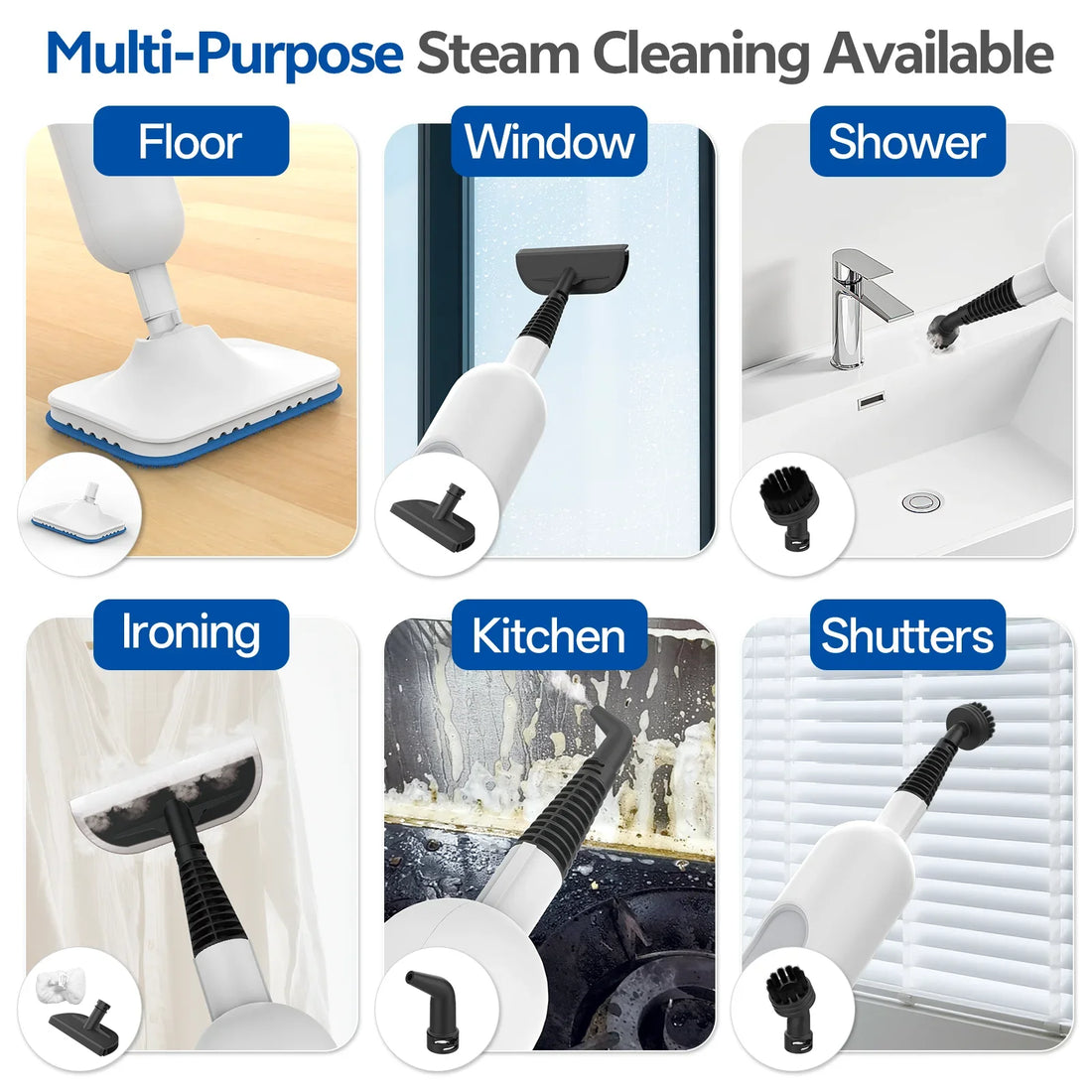 Ecoshyne Steam Mop — High-Temperature 6-in-1 Floor Cleaner