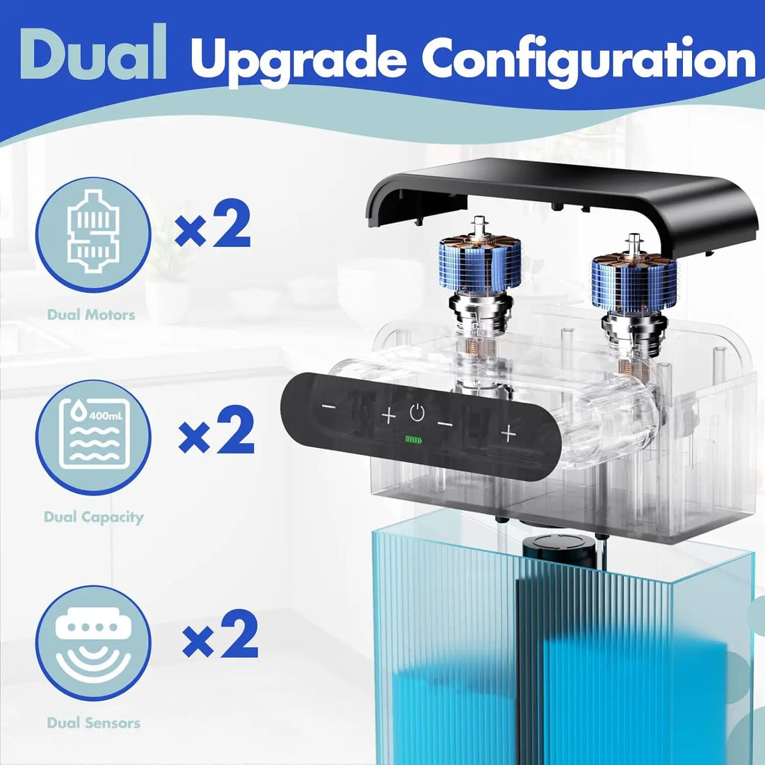 Ecoshyne Dual-Head Touchless Soap Dispenser — Foam & Liquid, Wall-Mountable