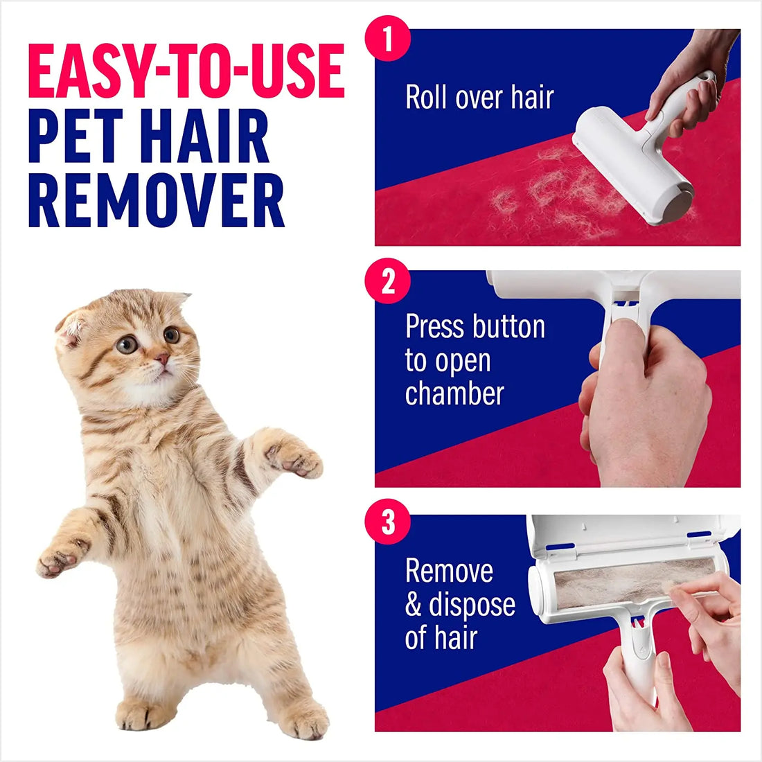 Ecoshyne Reusable Pet Hair Roller with Self-Cleaning Base