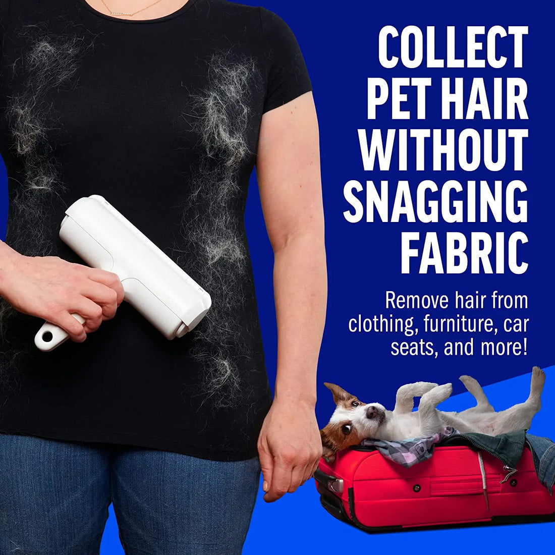 Ecoshyne Reusable Pet Hair Roller with Self-Cleaning Base