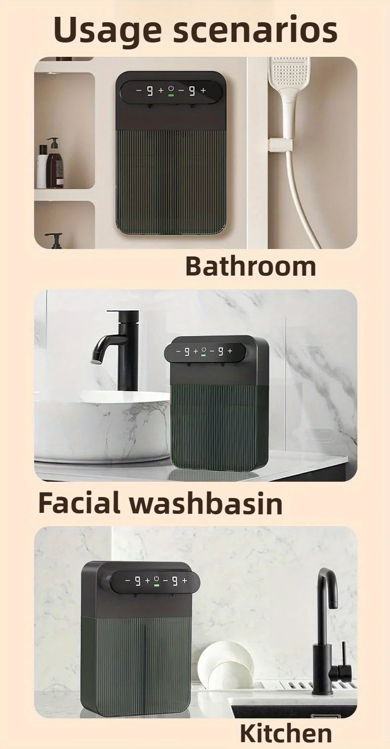 Ecoshyne Dual-Head Touchless Soap Dispenser — Foam & Liquid, Wall-Mountable
