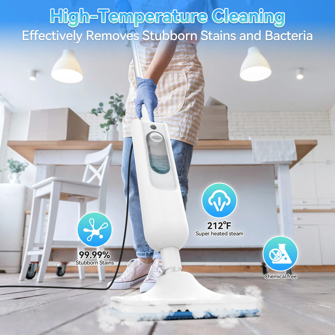 Ecoshyne Steam Mop — High-Temperature 6-in-1 Floor Cleaner