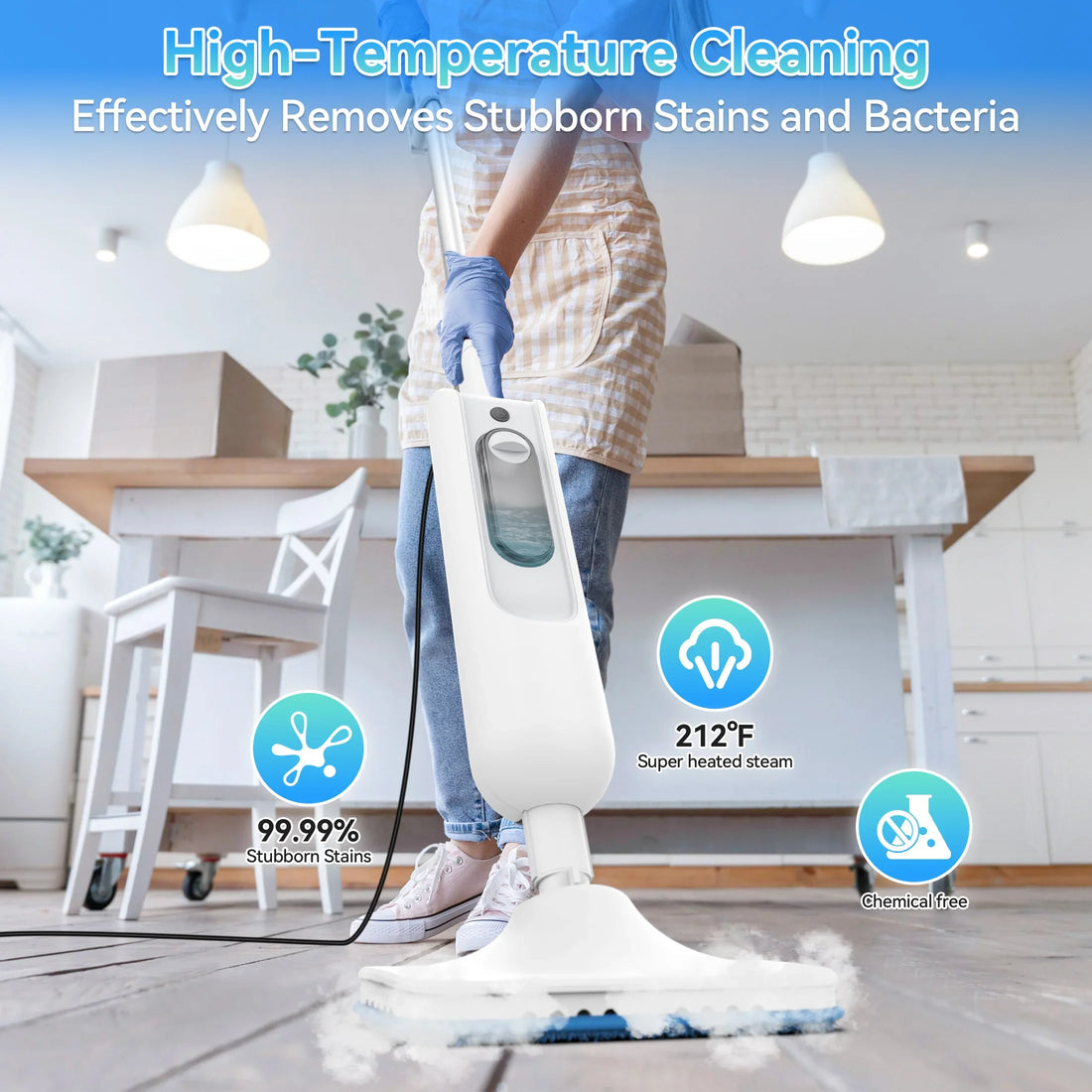 Ecoshyne Steam Mop — High-Temperature 6-in-1 Floor Cleaner