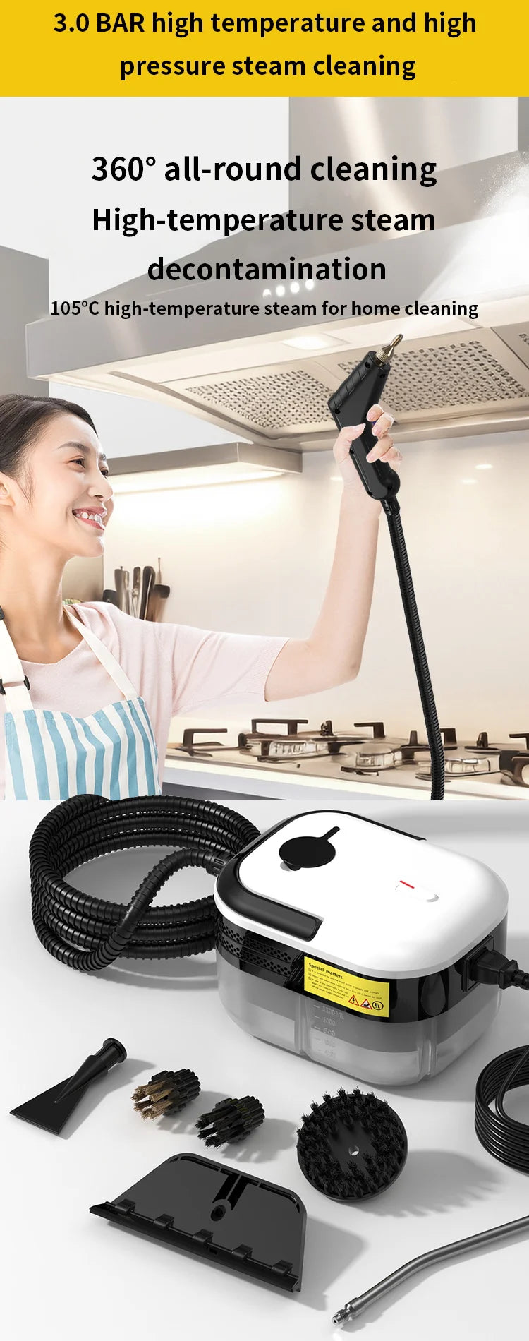 Ecoshyne Handheld High-Pressure Steam Cleaner