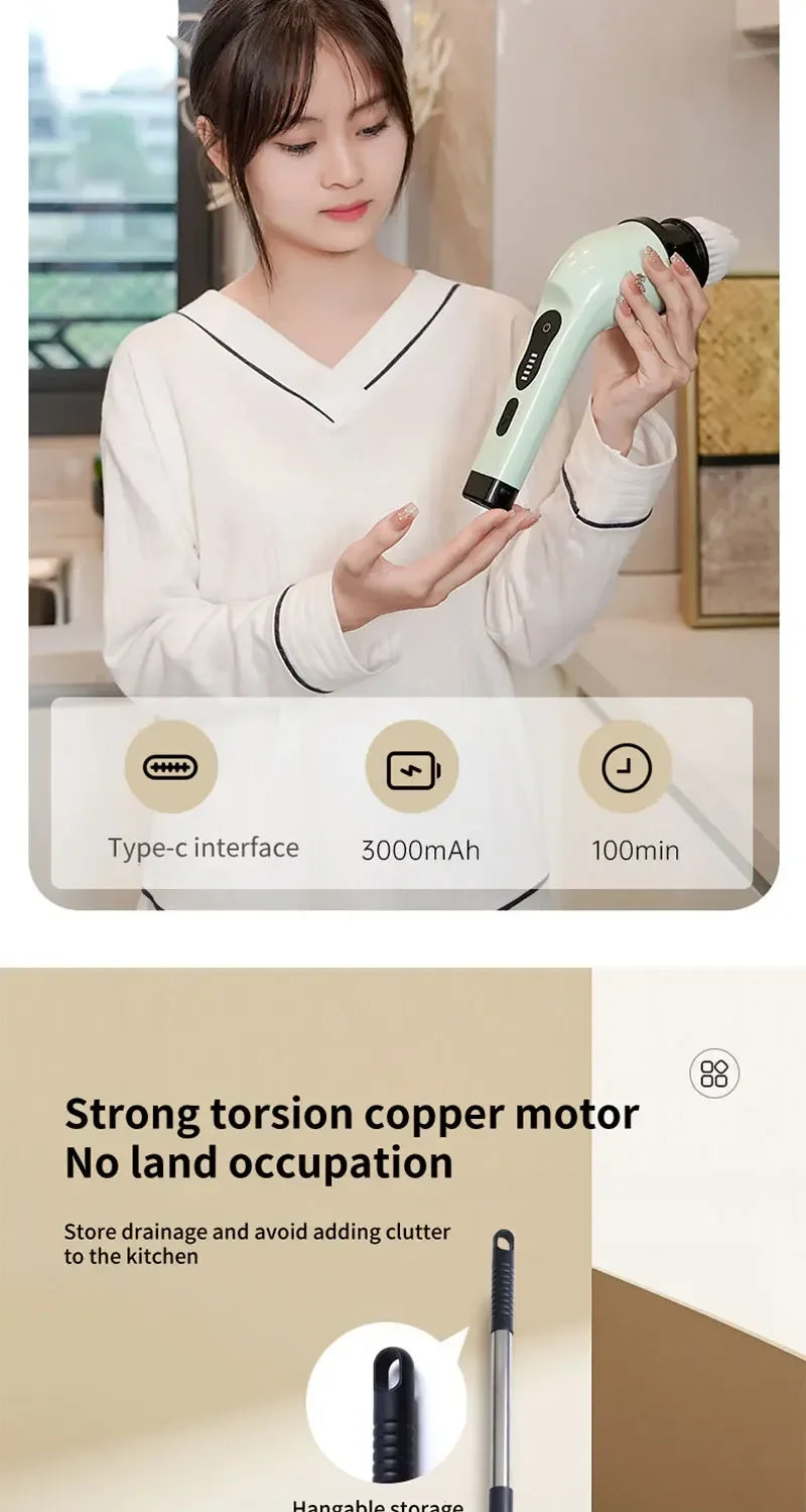 Ecoshyne Power Scrubber — Cordless Electric Spin Cleaner