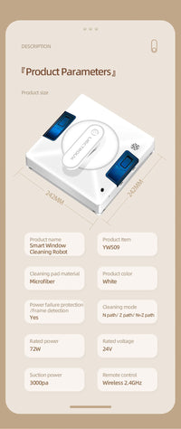 Ecoshyne Window Cleaning Robot — Laser Navigation, 4-Way Spray