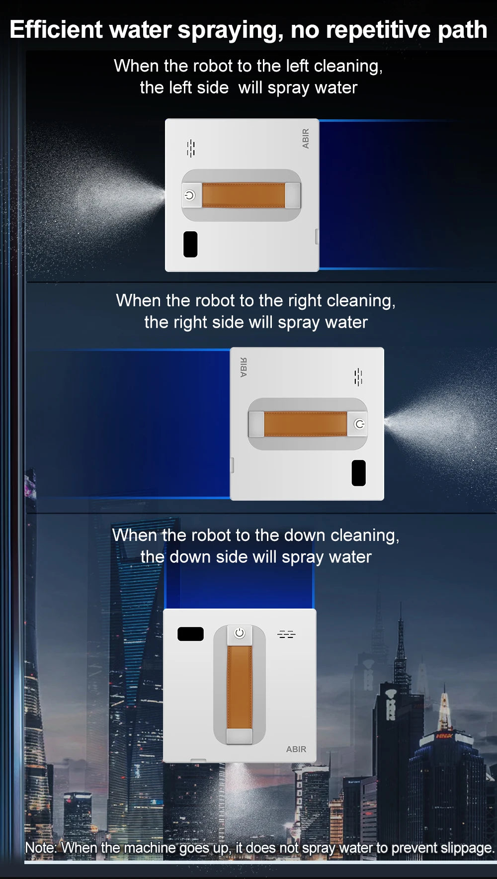 Window Cleaning Robot ABIR WD8, Dual Water Spray,Laser Sensor,High Vacuum Suction,Smart Home Glass Wall Wet Dry Cleaning Robot