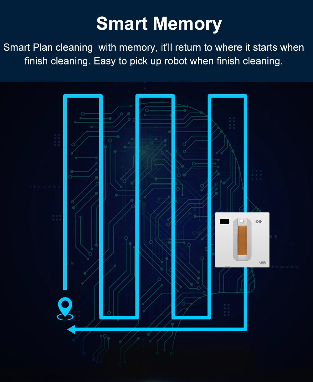 Window Cleaning Robot ABIR WD8, Dual Water Spray,Laser Sensor,High Vacuum Suction,Smart Home Glass Wall Wet Dry Cleaning Robot