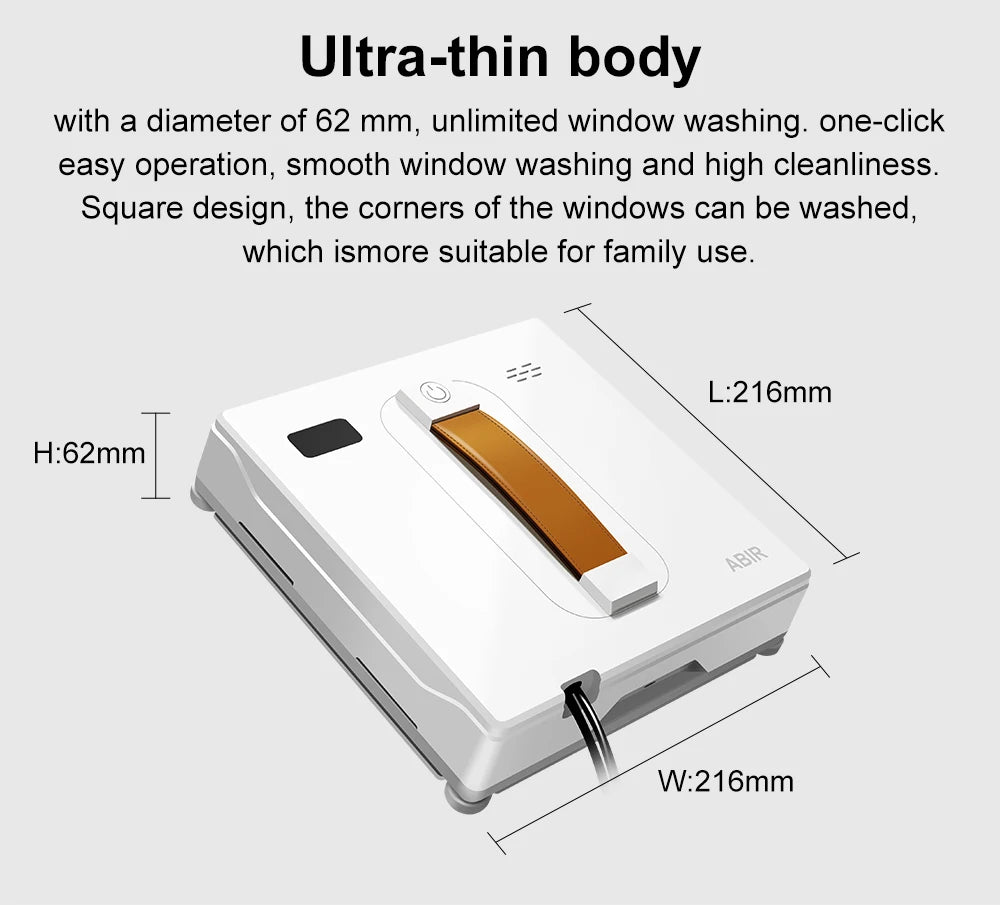 Window Cleaning Robot ABIR WD8, Dual Water Spray,Laser Sensor,High Vacuum Suction,Smart Home Glass Wall Wet Dry Cleaning Robot