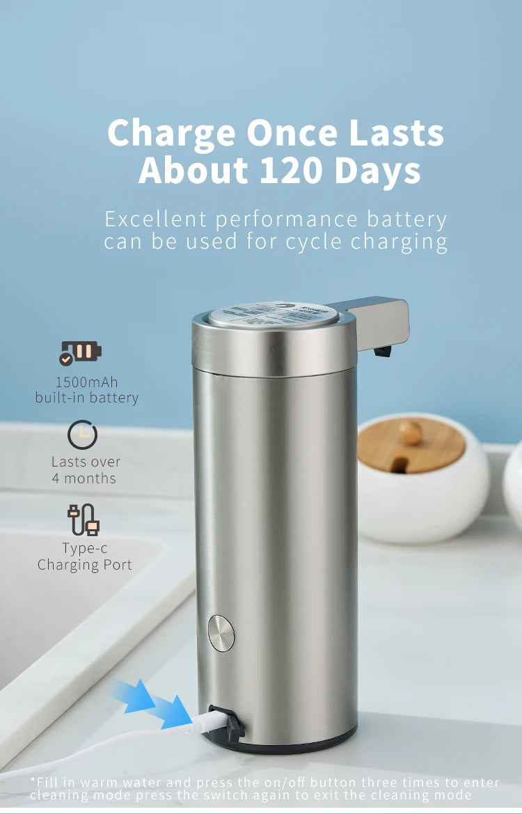 Ecoshyne Stainless Steel Sensor Soap Dispenser