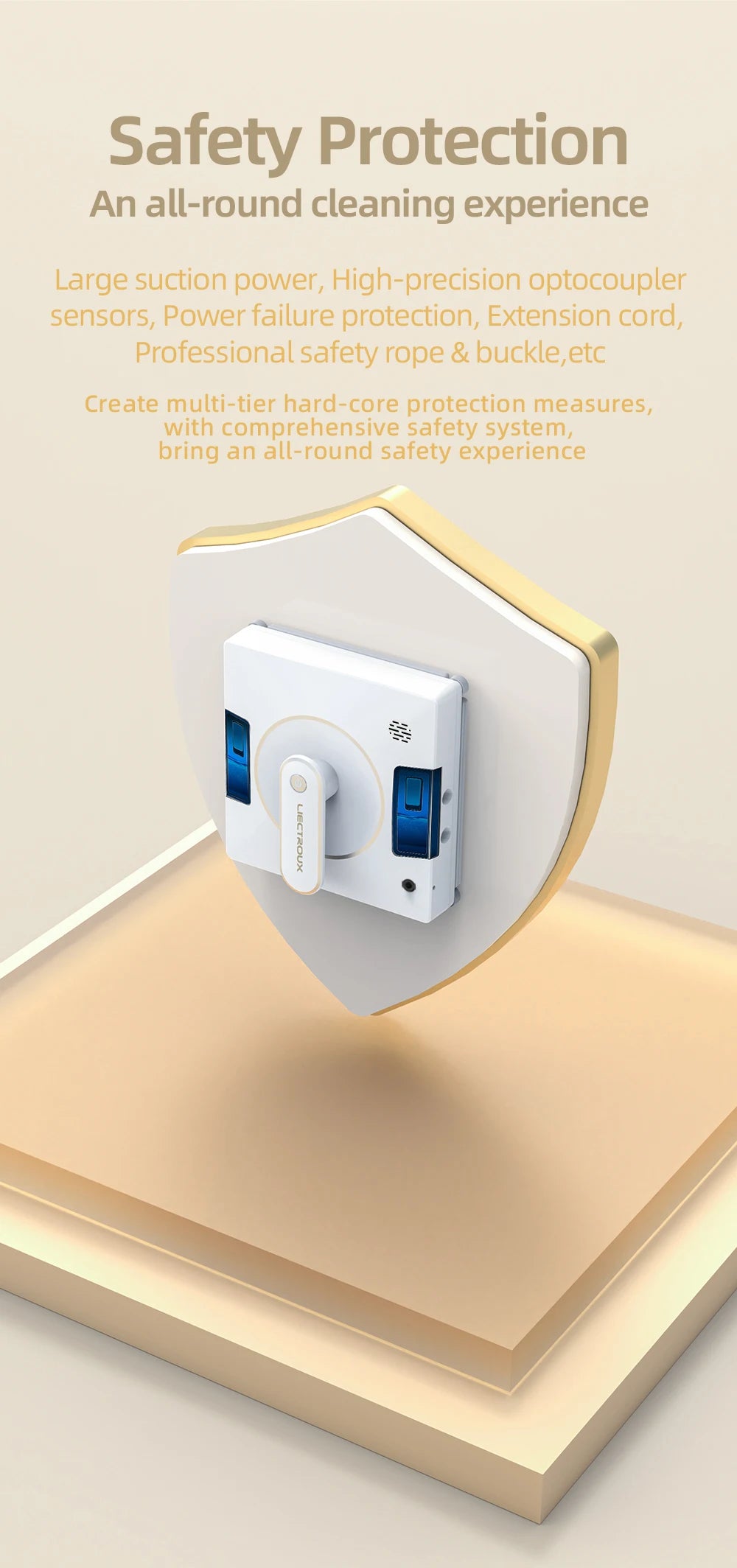 Ecoshyne Window Cleaning Robot — Laser Navigation, 4-Way Spray