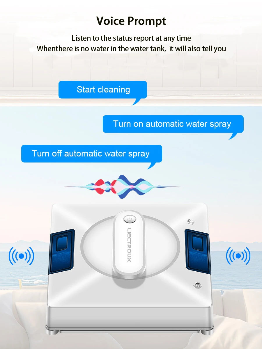 Ecoshyne Window Cleaning Robot — Laser Navigation, 4-Way Spray