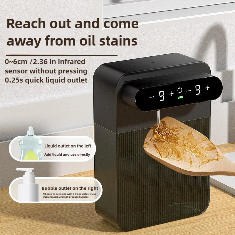 Ecoshyne Dual-Head Touchless Soap Dispenser — Foam & Liquid, Wall-Mountable