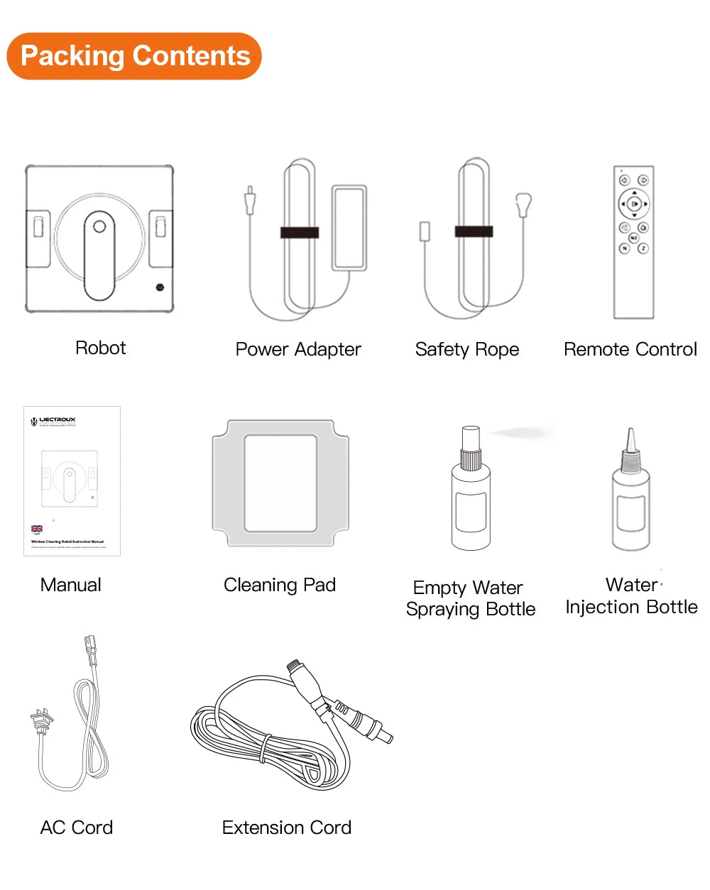 Ecoshyne Window Cleaning Robot — Laser Navigation, 4-Way Spray