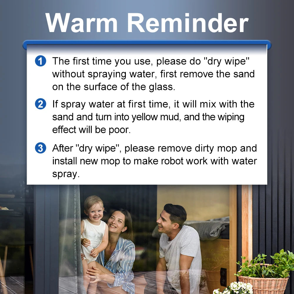 Robot Window Vacuum Cleaner ABIR WD8, Dual Water Spray, AI intelligent Wipping, Updated Laser,Smart Home Glass Wall Washing