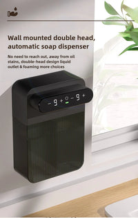 Ecoshyne Dual-Head Touchless Soap Dispenser — Foam & Liquid, Wall-Mountable