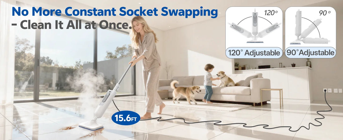Ecoshyne Steam Mop — High-Temperature 6-in-1 Floor Cleaner