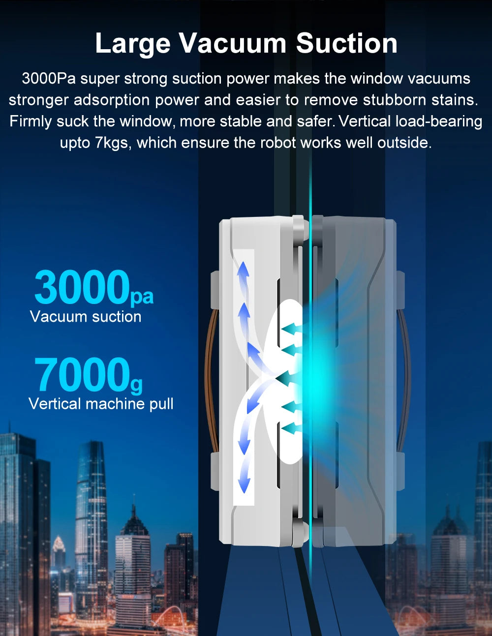 Window Cleaning Robot ABIR WD8, Dual Water Spray,Laser Sensor,High Vacuum Suction,Smart Home Glass Wall Wet Dry Cleaning Robot