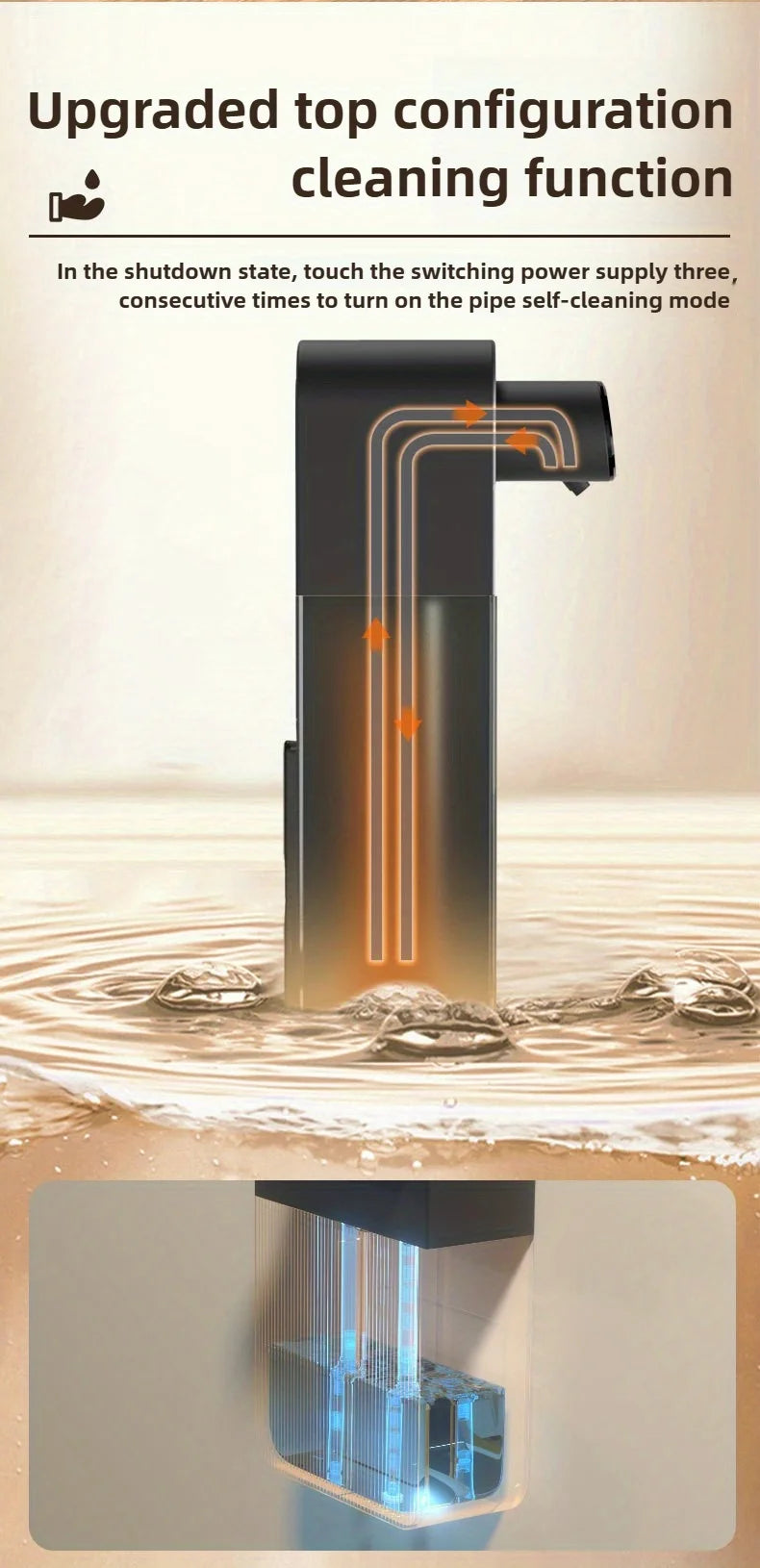 Ecoshyne Dual-Head Touchless Soap Dispenser — Foam & Liquid, Wall-Mountable